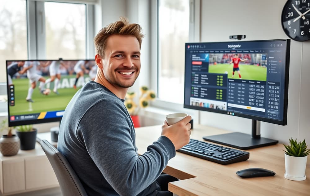 Norsk oddsspiller sammenligner odds på bettingsider på to skjermer