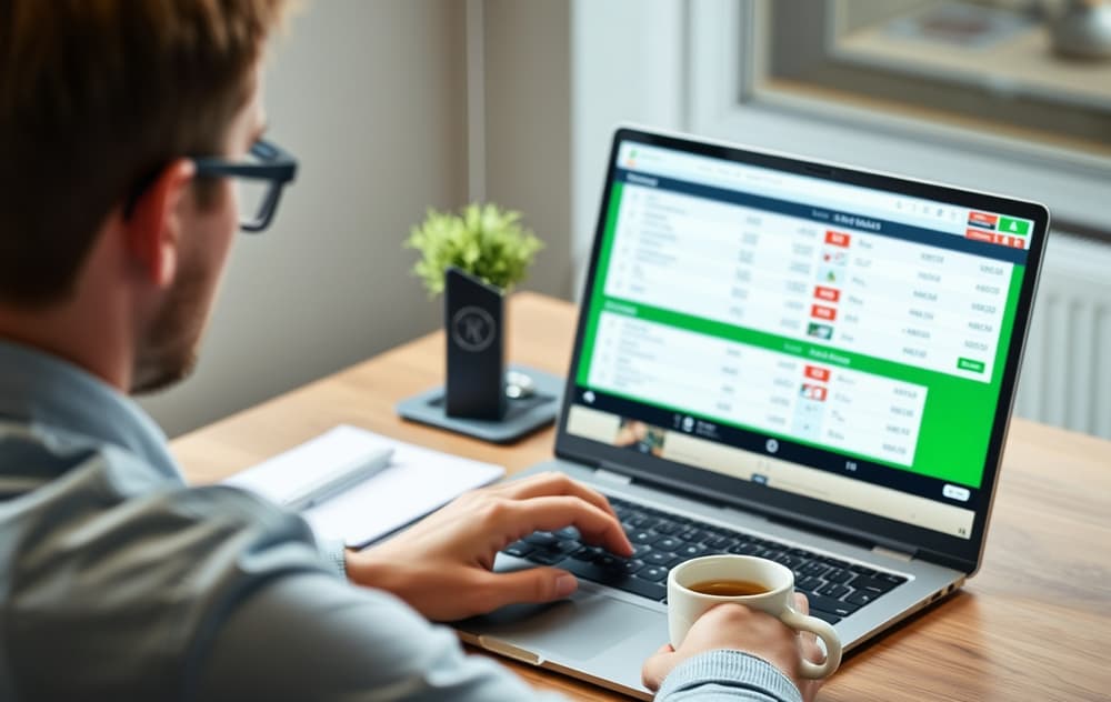 Norsk spiller som tippet på fotball via laptop med odds og kamper